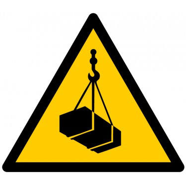 Panneau Danger Charges suspendues W015 - ISO 7010