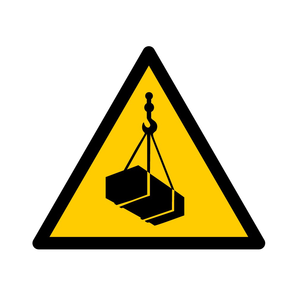Panneau Danger Charges suspendues W015 - ISO 7010
