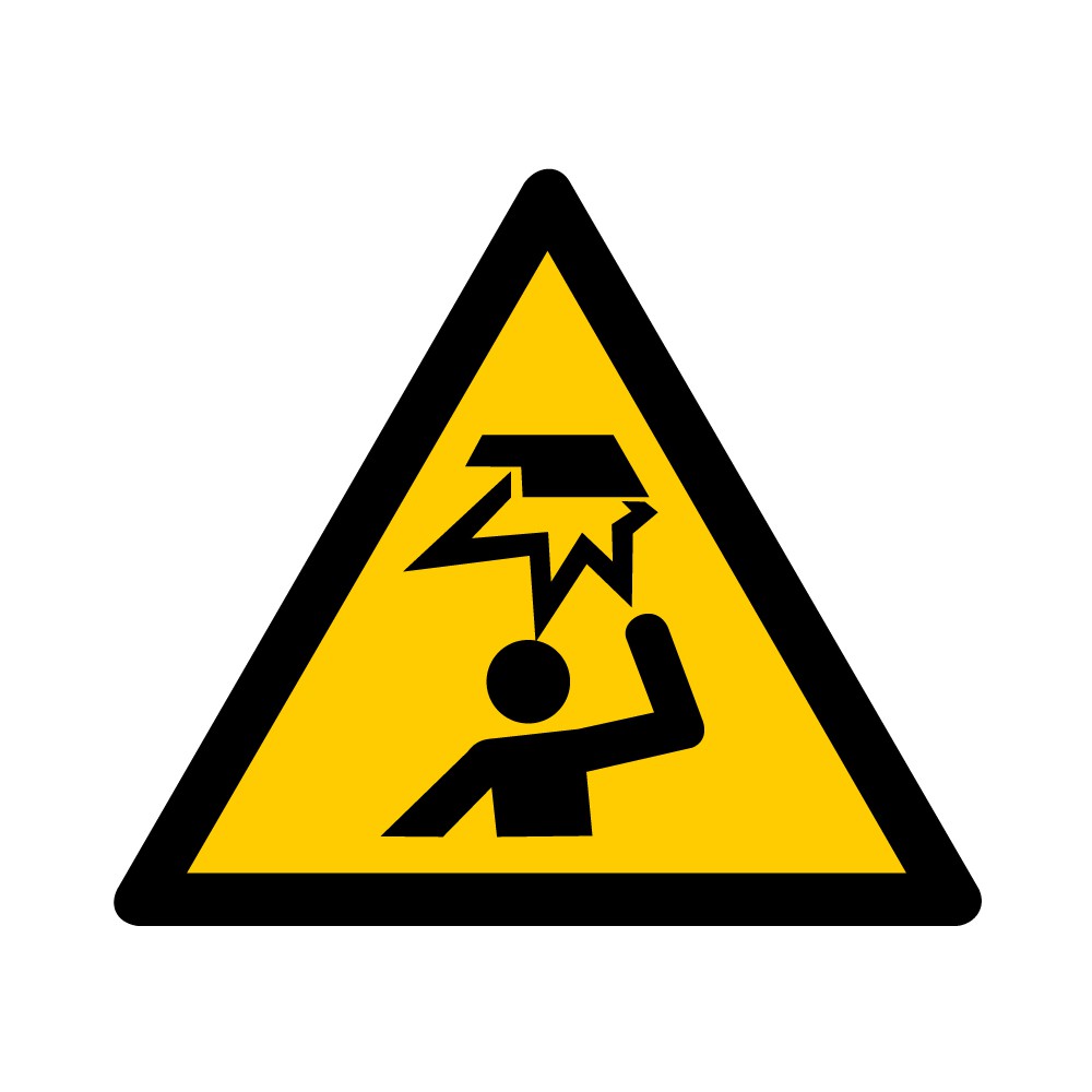 Panneau Danger Obstacle en hauteur W020 - ISO 7010