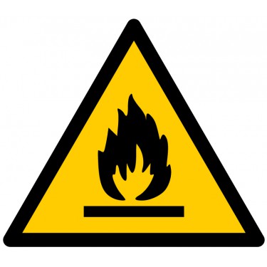 Panneau Danger Matières inflammables W021 - ISO 7010