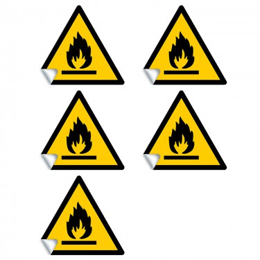 Autocollants Danger Matières inflammables W021 - ISO 7010