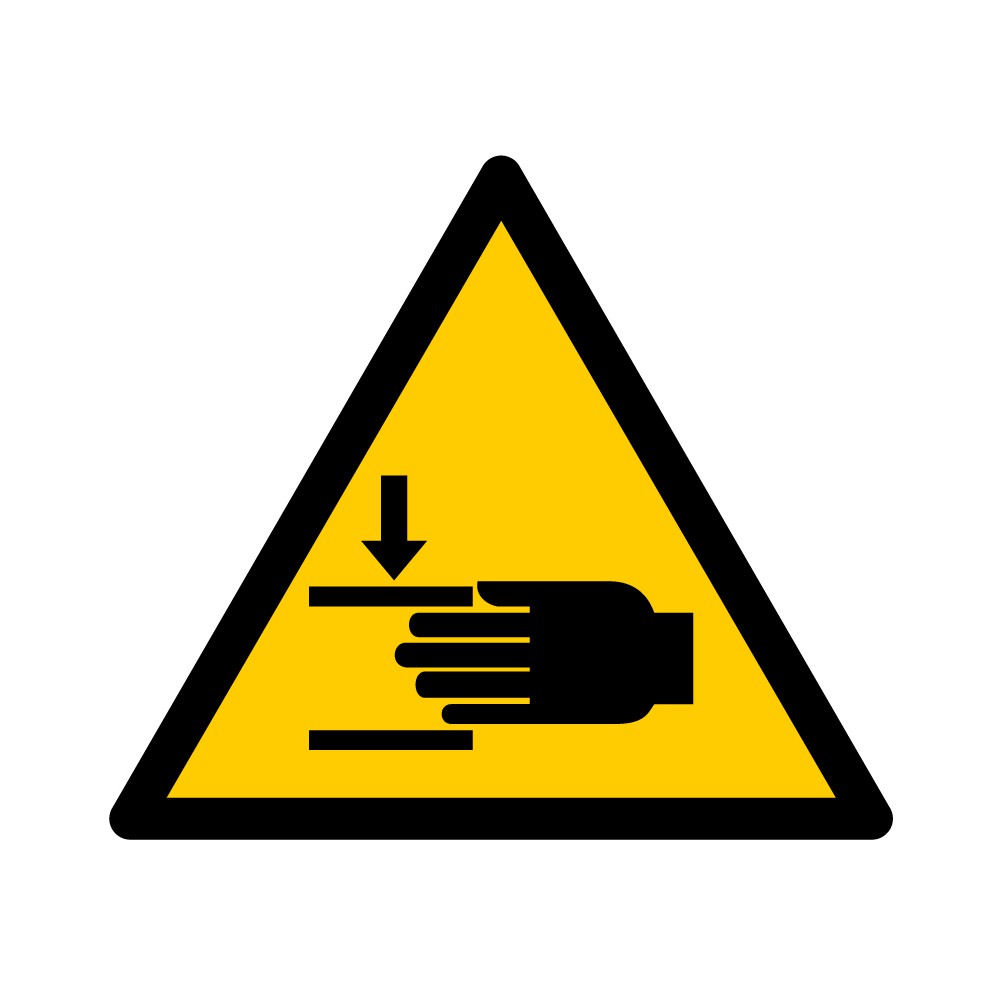 Panneau Danger Ecrasement des mains W024 - ISO 7010