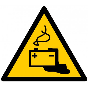 Panneau Danger Charge de la batterie en cours W026 - ISO 7010