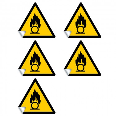 Autocollants Danger Substances comburantes W028 - ISO 7010