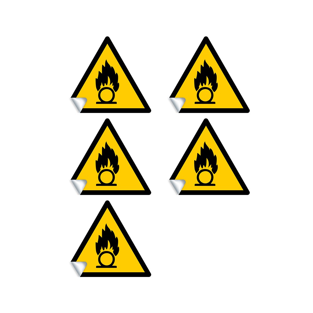 Autocollants Danger Substances comburantes W028 - ISO 7010