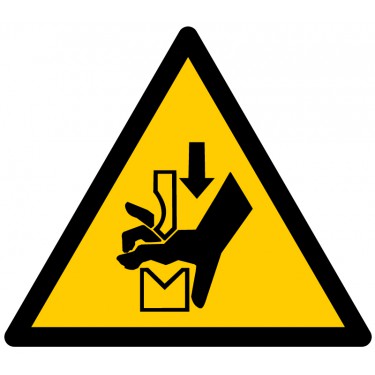 Panneau Danger Ecrasement de la main dans l'outil d'une presse plieuse W030 - ISO 7010