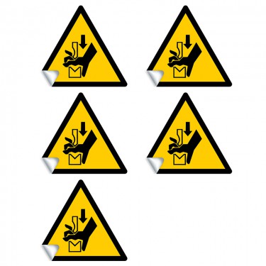 Autocollants Danger Ecrasement de la main dans l'outil d'une presse plieuse W030 - ISO 7010