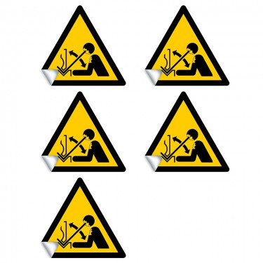 Autocollants Danger Déplacement rapide de la pièce à mettre en forme dans une presse plieuse W032 - ISO 7010