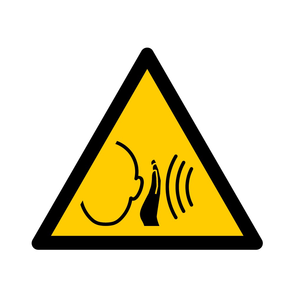 Panneau Danger Bruit fort soudain W038 - ISO 7010
