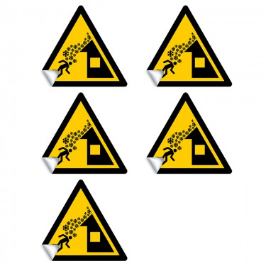 Panneau Signalétique 'Attention Chute De Neige' - 30x20 Cm - Plastique 0.6mm - Norme ISO 7010 - Pour Toiture