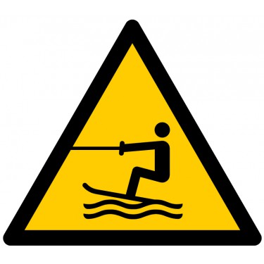 Panneau Danger Zone d'activités nautiques tractées  W045 - ISO 7010