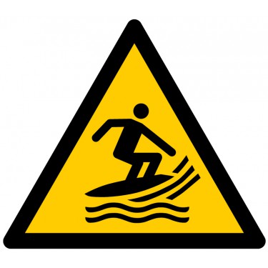 Panneau Danger Zone de pratique du surf W046 - ISO 7010