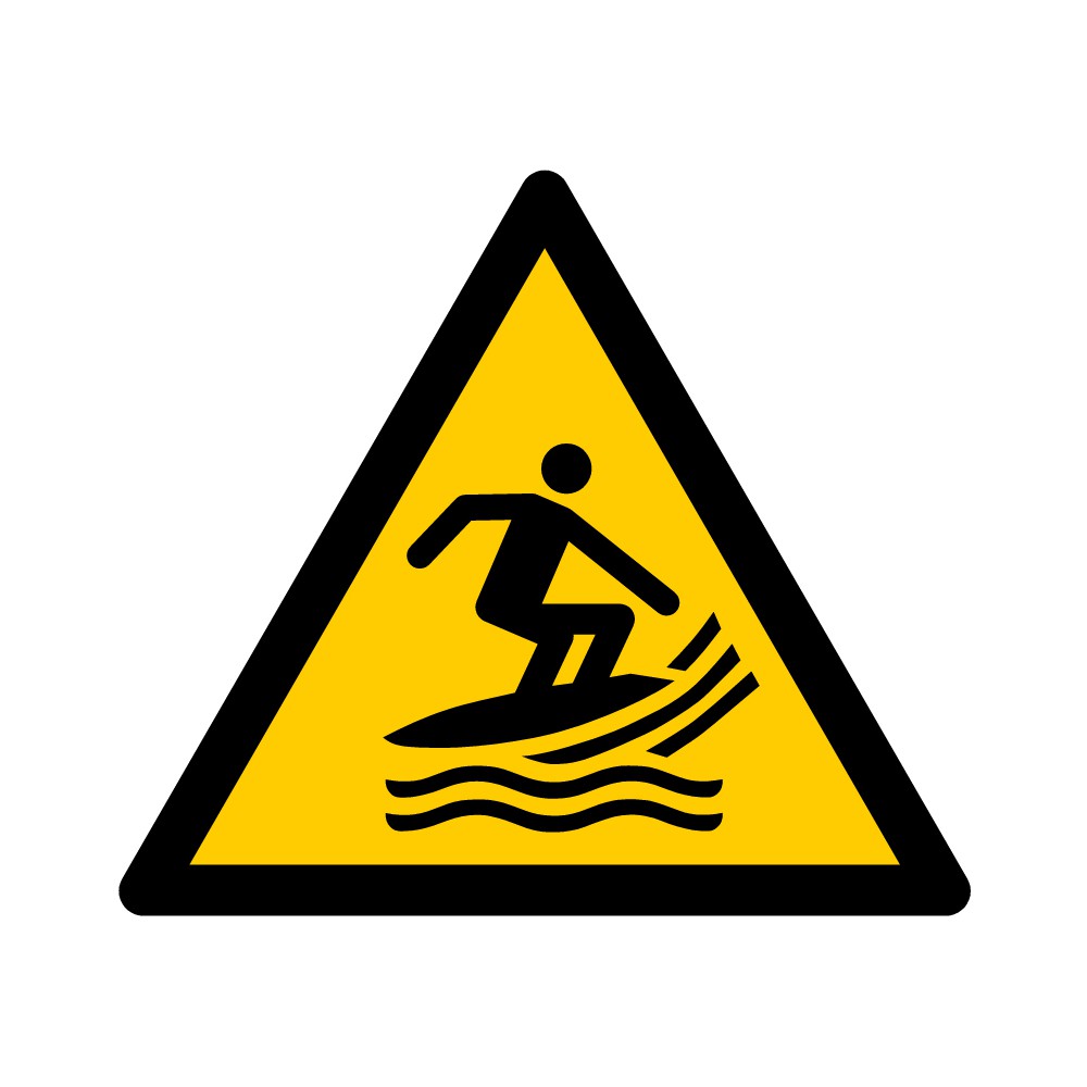 Panneau Danger Zone de pratique du surf W046 - ISO 7010