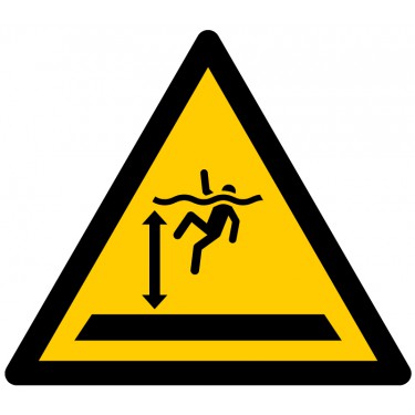 Panneau Danger Eaux profondes W047 - ISO 7010