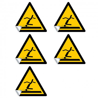 Autocollants Danger Eau peu profonde W048 - ISO 7010