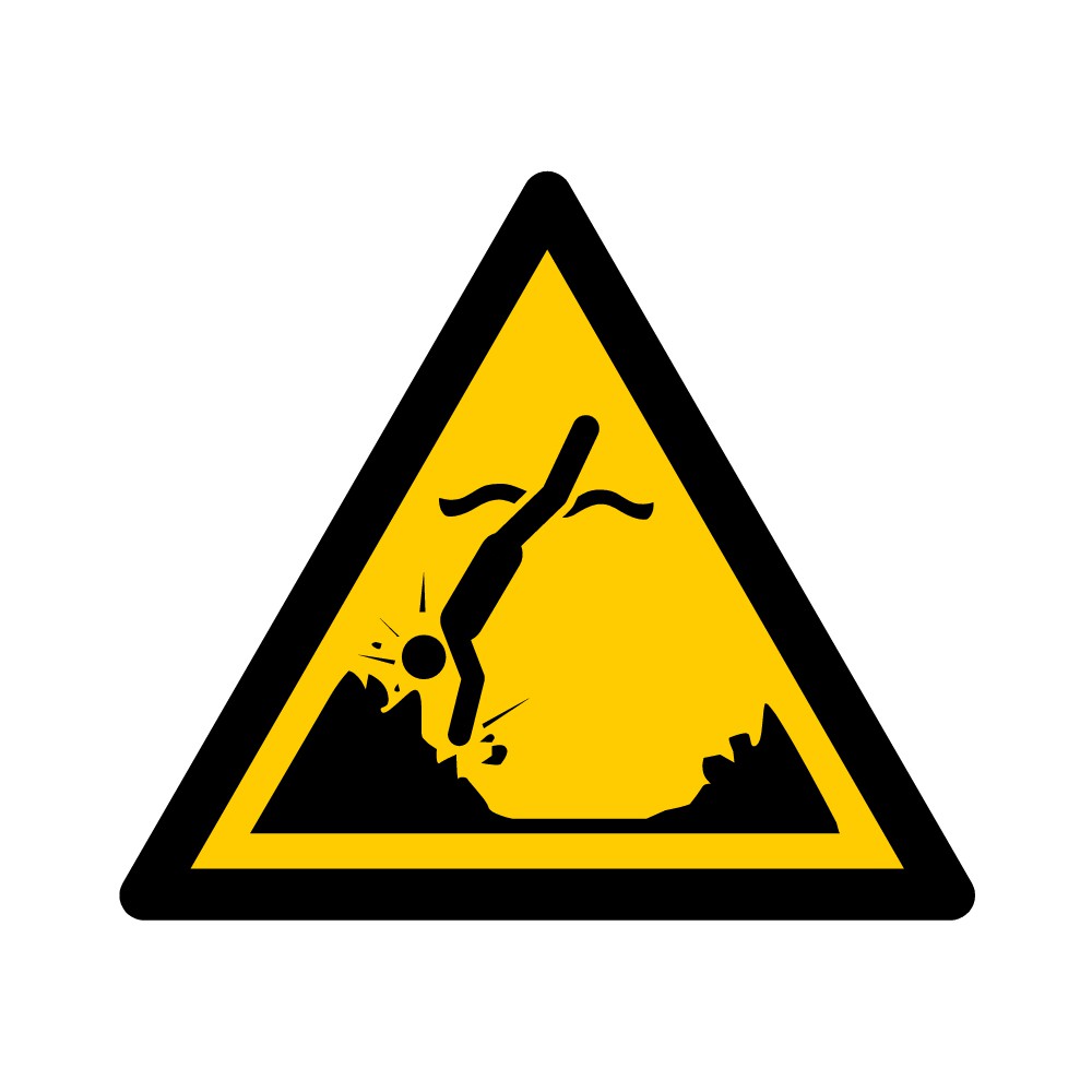 Panneau Danger Objets immergés  W049 - ISO 7010