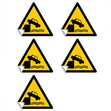 Autocollants Danger Berges non protégées W051 - ISO 7010