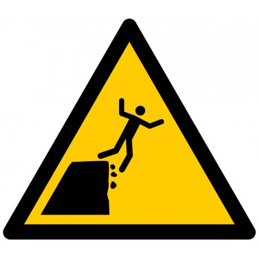 Panneau Danger Bord de la falaise instable W052 - ISO 7010