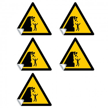 Autocollants Danger Falaise instable W053 - ISO 7010