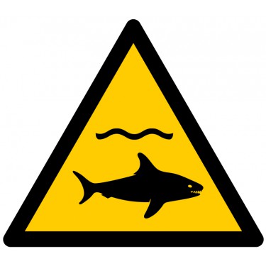 Panneau Danger Requins W054 - ISO 7010