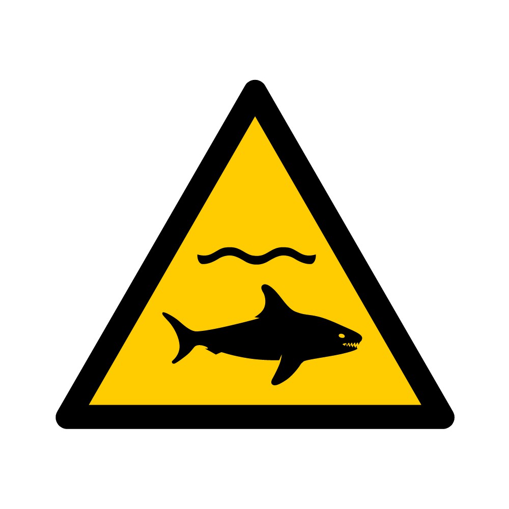 Panneau Danger Requins W054 - ISO 7010