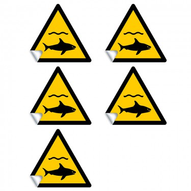 Autocollants Danger Requins W054 - ISO 7010