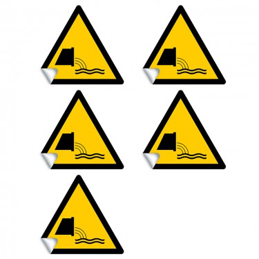 Autocollants Danger Évacuation des eaux usées W055 - ISO 7010