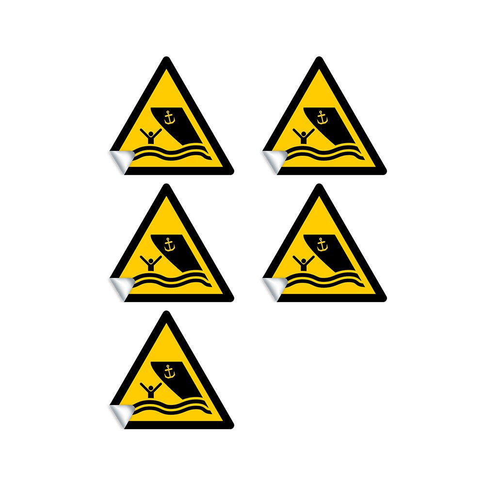 Autocollants Danger Zone de navigation W058 - ISO 7010 Autocollants Danger Zone de navigation W058 - ISO 7010