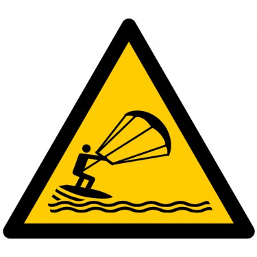 Panneau Danger Pratique du kitesurf W062 - ISO 7010