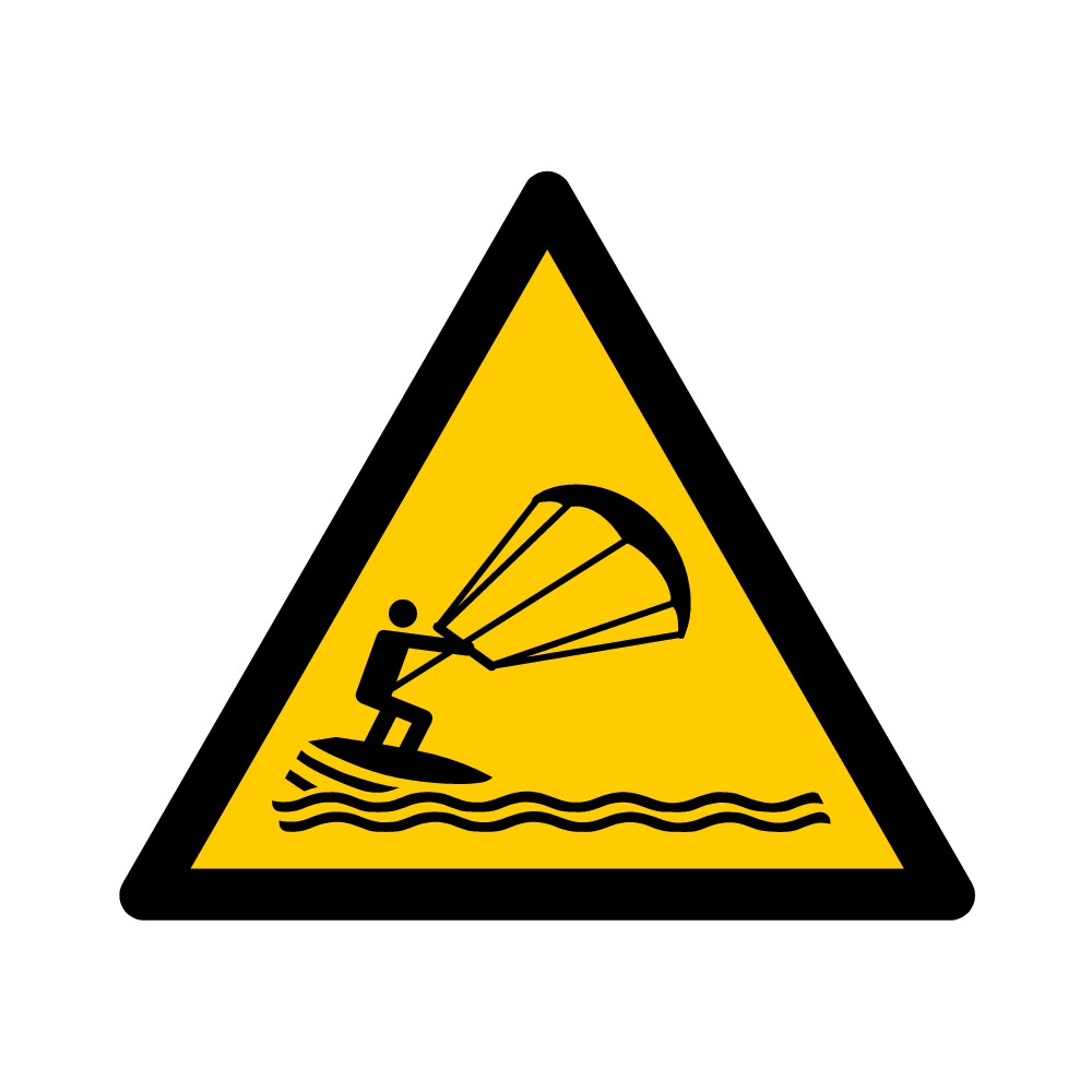 Panneau Danger Pratique du kitesurf W062 - ISO 7010 Panneau Danger Pratique du kitesurf W062 - ISO 7010