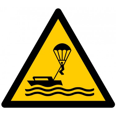 Panneau Danger Parachutes ascensionnels W063 - ISO 7010