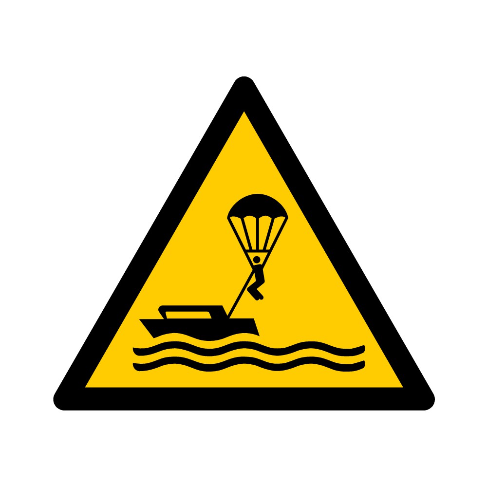 Panneau Danger Parachutes ascensionnels W063 - ISO 7010