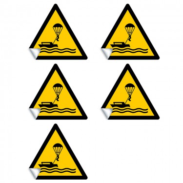 Autocollants Danger Parachutes ascensionnels W063 - ISO 7010