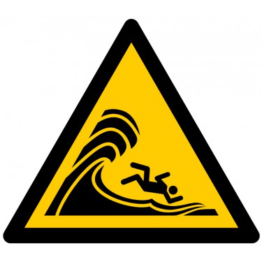 Panneau Danger Vagues déferlantes ou hautes W065 - ISO 7010