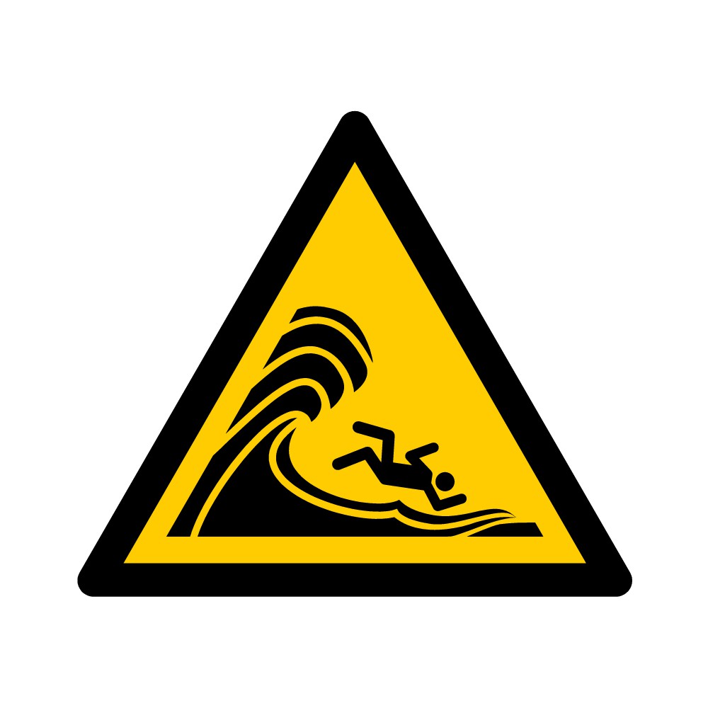 Panneau Danger Vagues déferlantes ou hautes W065 - ISO 7010