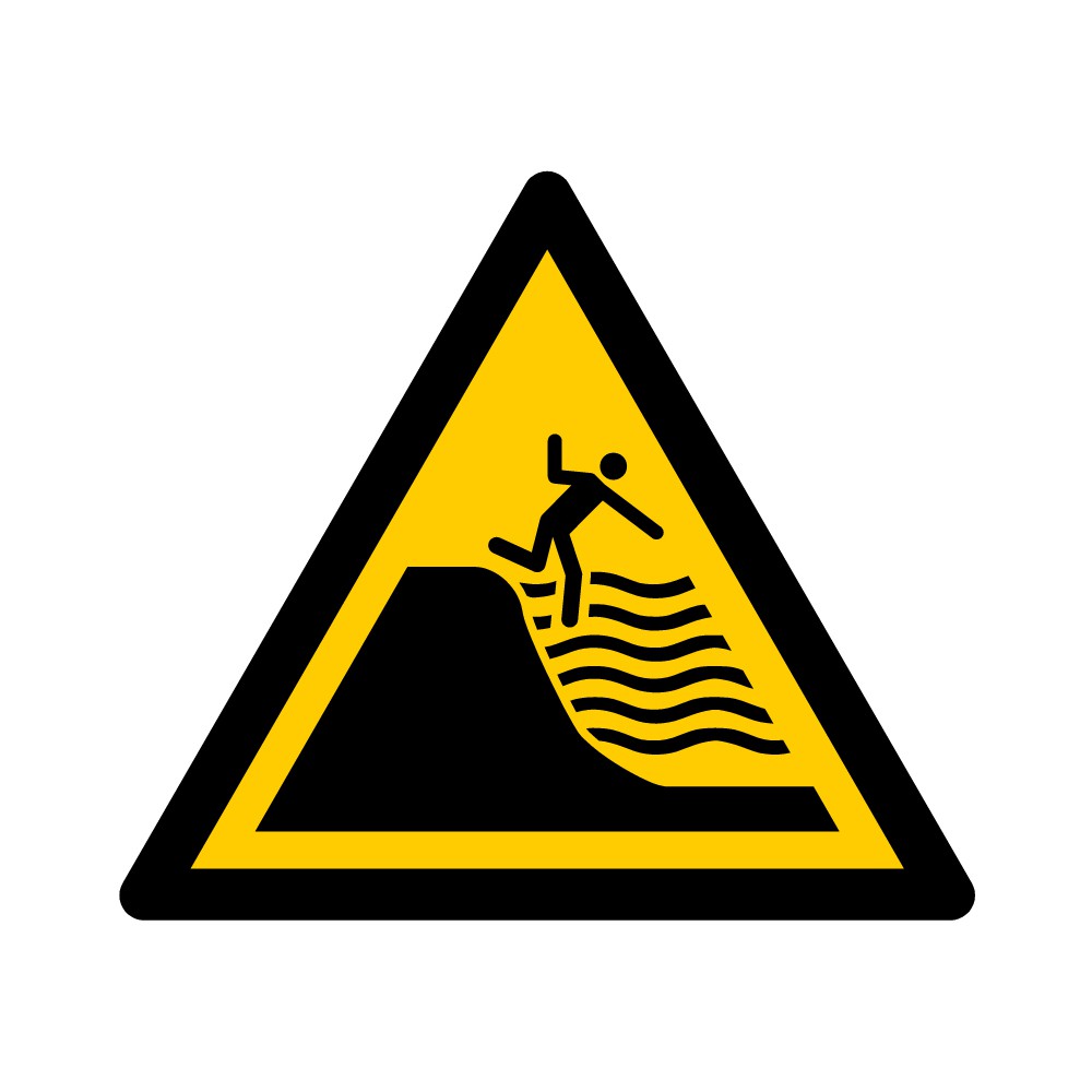 Panneau Danger Plage à forte déclivité W066 - ISO 7010 Panneau Danger Plage à forte déclivité W066 - ISO 7010