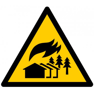 Panneau Danger Zone d'incendie à grande échelle W073 - ISO 7010