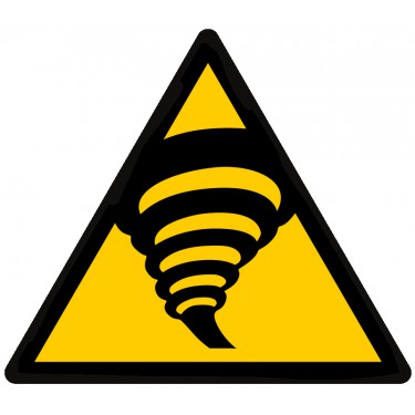 Panneau Danger Zone de tornade W074 - ISO 7010