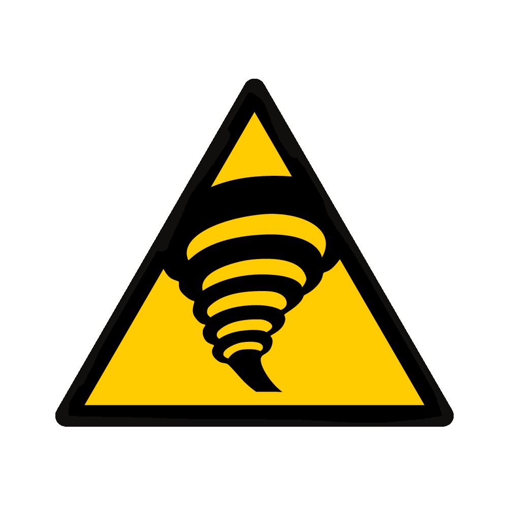 Panneau Danger Zone de tornade W074 - ISO 7010