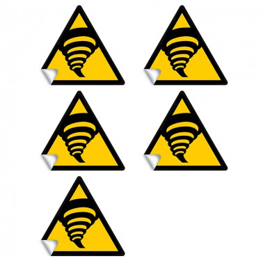 Autocollants Danger Zone de tornade W074 - ISO 7010