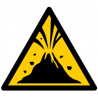 Panneau Danger Zone volcanique active W075 - ISO 7010