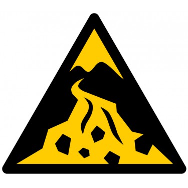Panneau Danger Zone de flux de débris W076 - ISO 7010