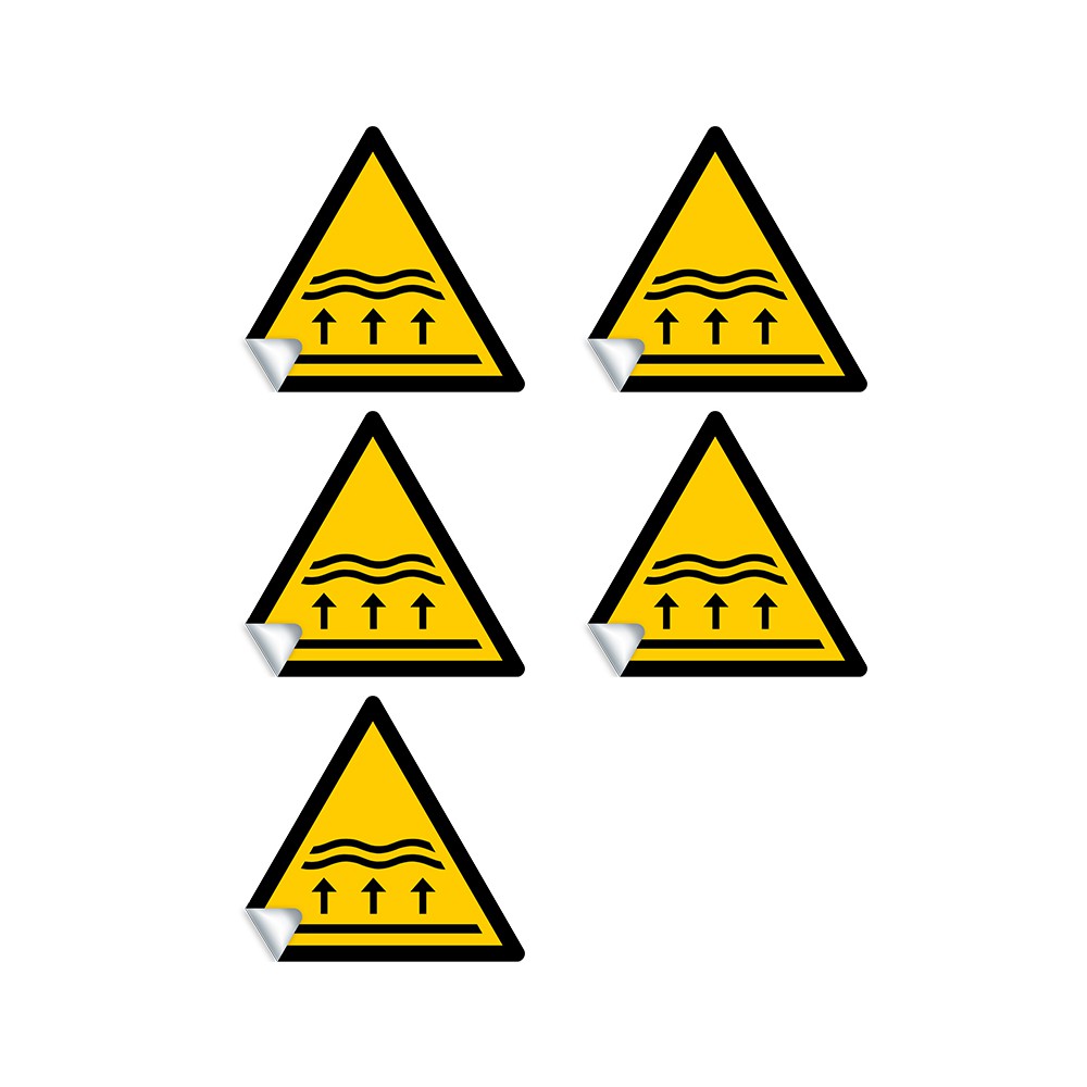 Autocollants Danger Zone inondable W077 - ISO 7010