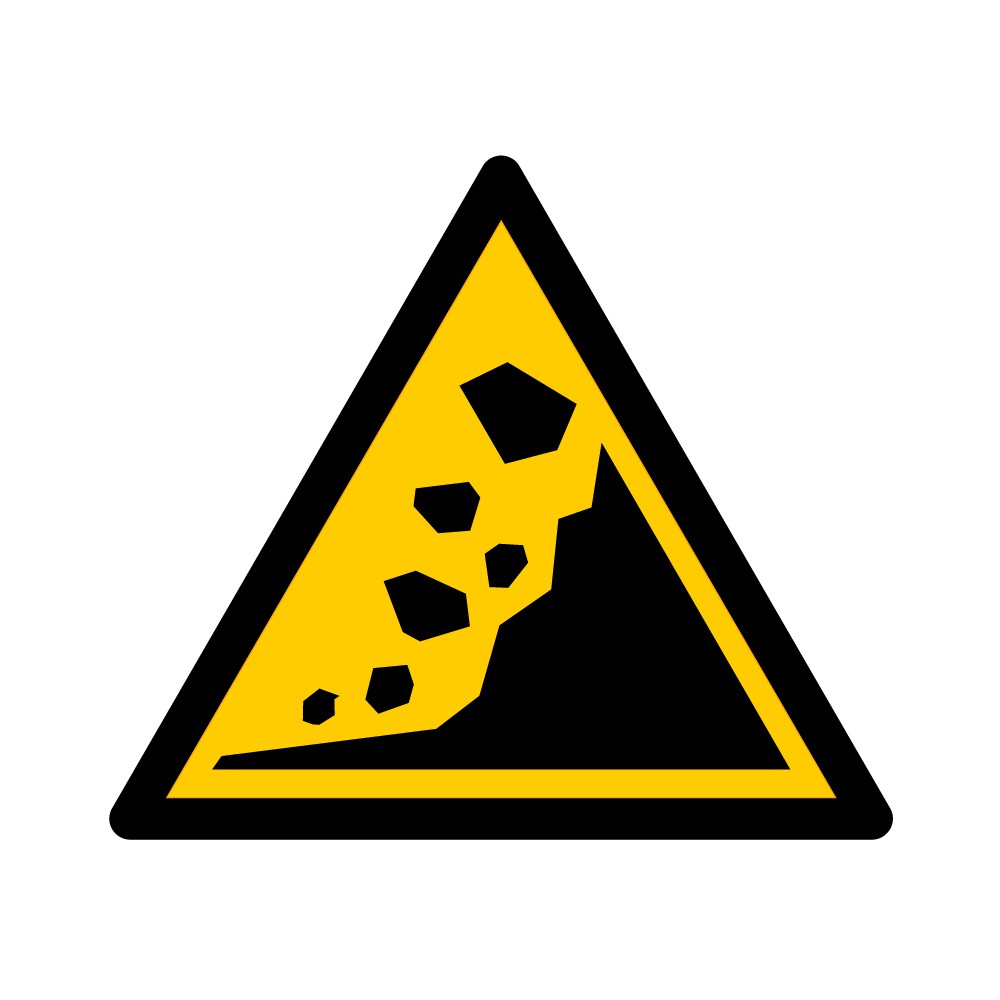 Panneau Danger Zone de glissement de terrain W078 - ISO 7010