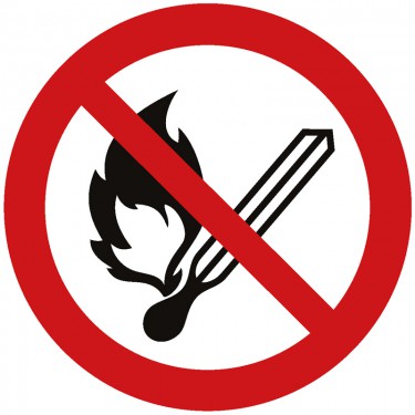 Panneau Flammes nues interdites P003 - ISO 7010