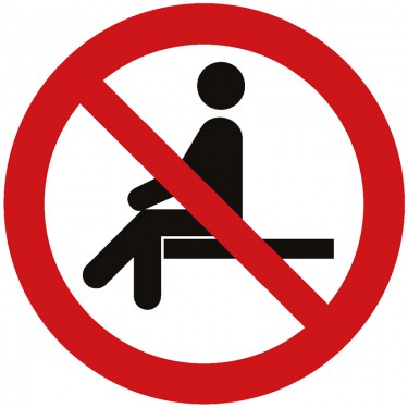 Panneau Interdiction de s'asseoir P018 - ISO 7010
