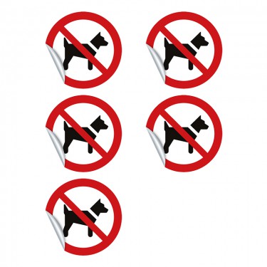 Autocollants Interdit aux chiens P021 - ISO 7010