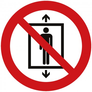 Panneau Ne pas utiliser cet ascenseur pour des personnes P027 - ISO 7010