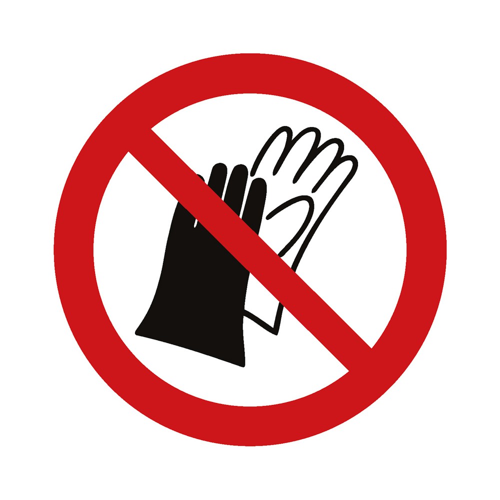 Panneau Port de gants interdit P028 - ISO 7010