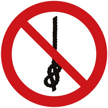 Panneau Ne pas faire de nœuds avec la corde P030 - ISO 7010